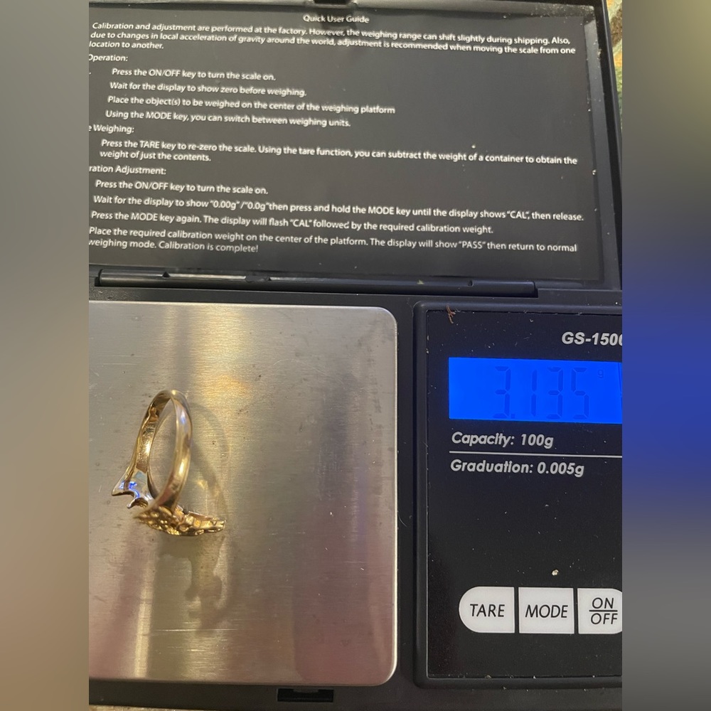 18k Solid Gold Stag Ring - image 3